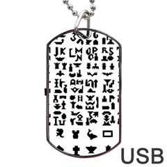 Anchor Puzzle Booklet Pages All Black Dog Tag Usb Flash (one Side) by Simbadda