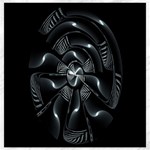 Fractal Disk Texture Black White Spiral Circle Abstract Tech Technologic Canvas 12  x 12   11.4 x11.56  Canvas - 1