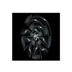 Fractal Disk Texture Black White Spiral Circle Abstract Tech Technologic Satin Bandana Scarf by Simbadda