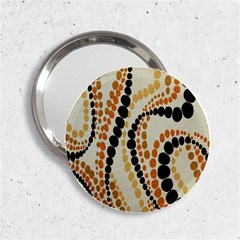 Polka Dot Texture Fabric 70s Orange Swirl Cloth Pattern 2 25  Handbag Mirrors by Simbadda