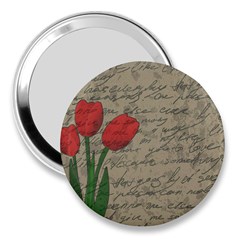 Vintage Tulips 3  Handbag Mirrors by Valentinaart