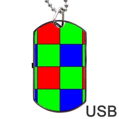 Bayer Pattern Dog Tag Usb Flash (one Side) by Simbadda