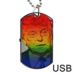 Rainbow Trump  Dog Tag Usb Flash (two Sides) by Valentinaart