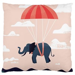 Digital Slon Parashyut Vektor Large Cushion Case (one Side) by Simbadda