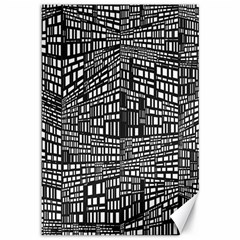 Recursive Subdivision Between 5 Source Lines Screen Black Canvas 12  X 18   by Simbadda