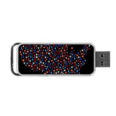 America Usa Map Stars Vector  Portable Usb Flash (two Sides) by Simbadda