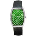 Whatsapp Logo Pattern Barrel Style Metal Watch Front