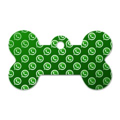 Whatsapp Logo Pattern Dog Tag Bone (two Sides) by Simbadda