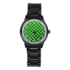 Whatsapp Logo Pattern Stainless Steel Round Watch by Simbadda