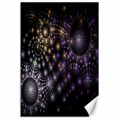 Fractal Patterns Dark Circles Canvas 12  X 18   by Simbadda