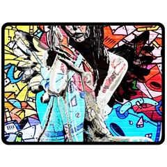 Graffiti Angel Double Sided Fleece Blanket (large)  by Valentinaart