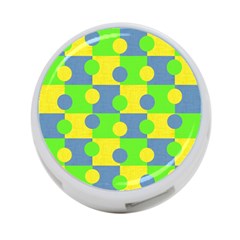 Abric Cotton Bright Blue Lime 4-port Usb Hub (one Side) by Simbadda