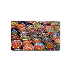 Art Background Bowl Ceramic Color Magnet (name Card) by Simbadda