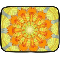 Sunshine Sunny Sun Abstract Yellow Double Sided Fleece Blanket (mini)  by Simbadda