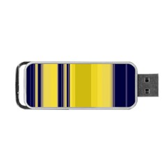 Yellow Blue Background Stripes Portable Usb Flash (one Side) by Simbadda