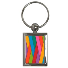 Colorful Lines Pattern Key Chains (rectangle)  by Simbadda