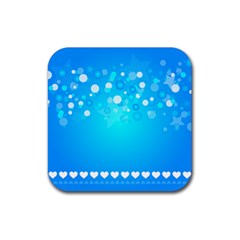 Blue Dot Star Rubber Coaster (square)  by Simbadda