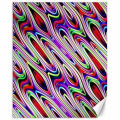 Multi Color Wave Abstract Pattern Canvas 16  X 20   by Simbadda