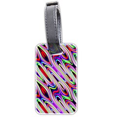 Multi Color Wave Abstract Pattern Luggage Tags (two Sides) by Simbadda