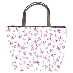 Heart Ornaments And Flowers Background In Vintage Style Bucket Bags by TastefulDesigns