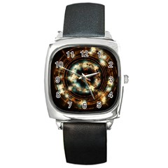 Science Fiction Energy Background Square Metal Watch by Simbadda
