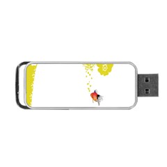 Fish Underwater Yellow White Portable Usb Flash (one Side) by Simbadda