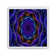 Flowers Dive Neon Light Patterns Memory Card Reader (square)  by Simbadda