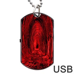 Tunnel Red Black Light Dog Tag Usb Flash (two Sides) by Simbadda