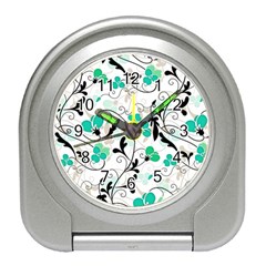 Floral Pattern Travel Alarm Clocks by Valentinaart
