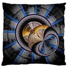 Fractal Tech Disc Background Large Cushion Case (two Sides) by Simbadda
