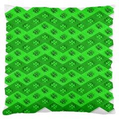 Shamrocks 3d Fabric 4 Leaf Clover Large Cushion Case (two Sides) by Simbadda