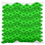 Shamrocks 3d Fabric 4 Leaf Clover Large Flano Cushion Case (One Side) Front