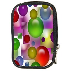 Colorful Bubbles Squares Background Compact Camera Cases by Simbadda