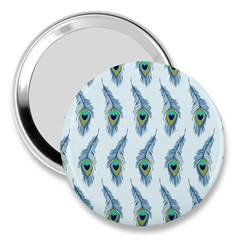 Background Of Beautiful Peacock Feathers Wallpaper For Scrapbooking 3  Handbag Mirrors by Simbadda