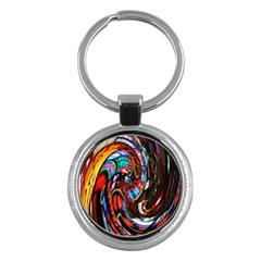 Abstract Chinese Inspired Background Key Chains (round)  by Simbadda