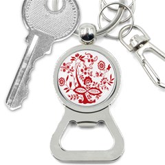 Red Vintage Floral Flowers Decorative Pattern Clipart Button Necklaces by Simbadda