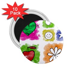 A Set Of Watercolour Icons 2 25  Magnets (10 Pack)  by Amaryn4rt