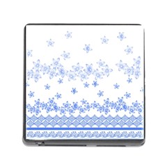 Blue And White Floral Background Memory Card Reader (square) by Amaryn4rt