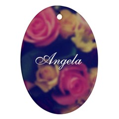 Vintage Monogram Flower Ornament (oval) by strawberrymilkstore8