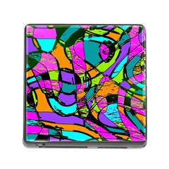 Abstract Art Squiggly Loops Multicolored Memory Card Reader (square) by EDDArt