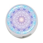India Mehndi Style Mandala   Cyan Lilac 4-Port USB Hub (Two Sides)  Back
