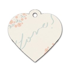 Love Card Flowers Dog Tag Heart (one Side) by Simbadda