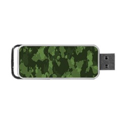 Camouflage Green Army Texture Portable Usb Flash (one Side) by Simbadda