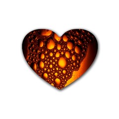 Bubbles Abstract Art Gold Golden Heart Coaster (4 Pack)  by Simbadda