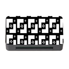 Abstract Pattern Background  Wallpaper In Black And White Shapes, Lines And Swirls Memory Card Reader With Cf by Simbadda
