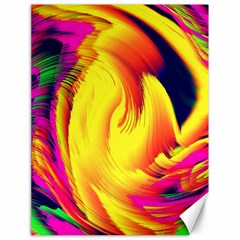 Stormy Yellow Wave Abstract Paintwork Canvas 18  X 24   by Simbadda