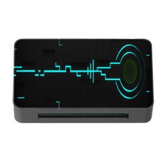 Blue Aqua Digital Art Circuitry Gray Black Artwork Abstract Geometry Memory Card Reader With Cf by Simbadda