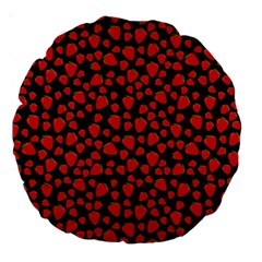 Strawberry  Pattern Large 18  Premium Round Cushions by Valentinaart