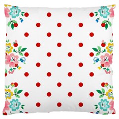 Flower Floral Polka Dot Orange Large Cushion Case (one Side) by Mariart