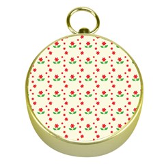 Flower Floral Sunflower Rose Star Red Green Gold Compasses by Mariart